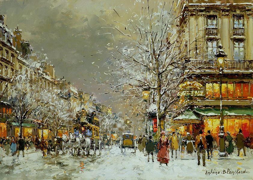 AB boulevard des capucines 2 Parisian Oil Paintings